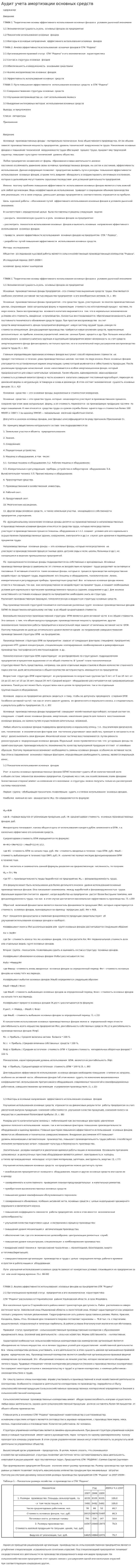Аудит учета амортизации основных средств