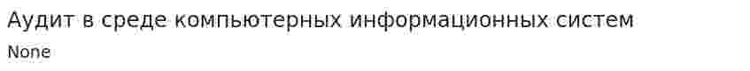Аудит в среде компьютерных информационных систем. 2
