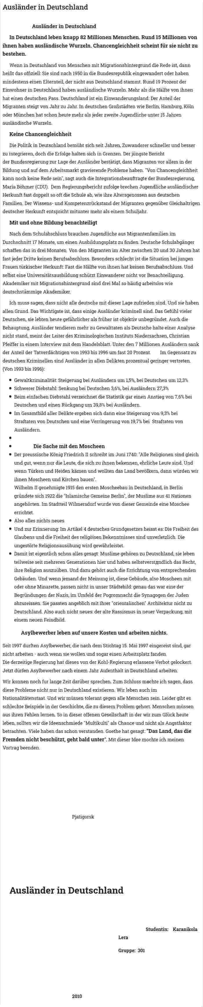 Ausländer in Deutschland