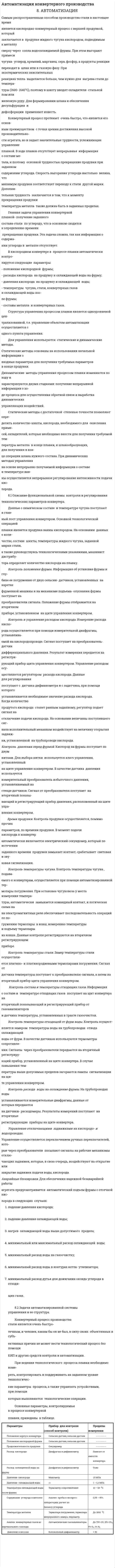 Автоматизация конвертерного производства