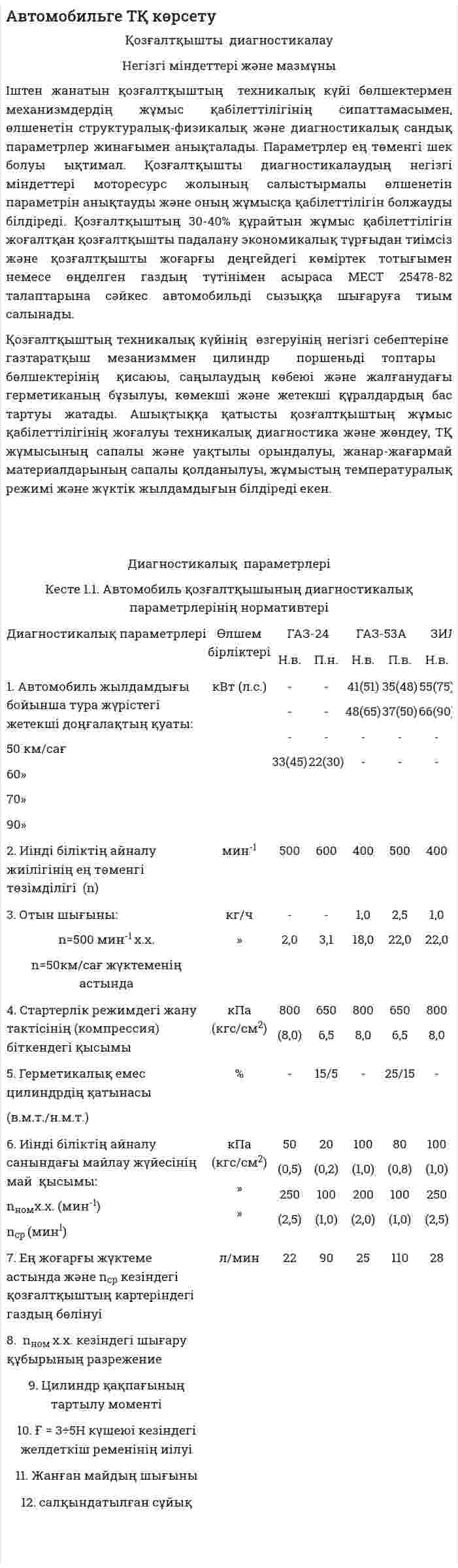 Автомобильге ТҚ көрсету. 2