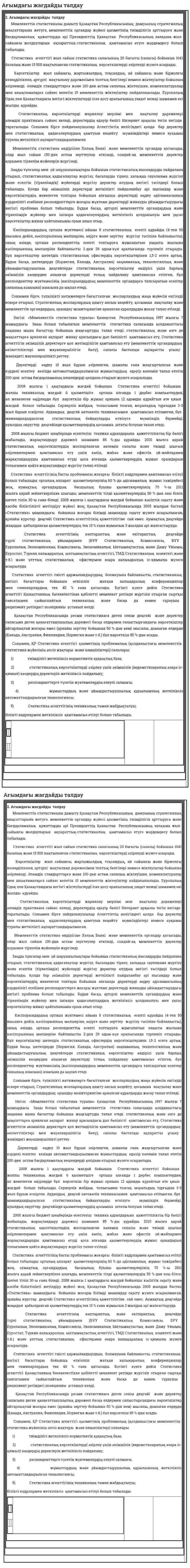Ағымдағы жағдайды талдау