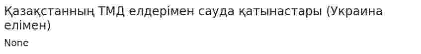 Қазақстанның ТМД елдерімен сауда қатынастары (Украина елімен)