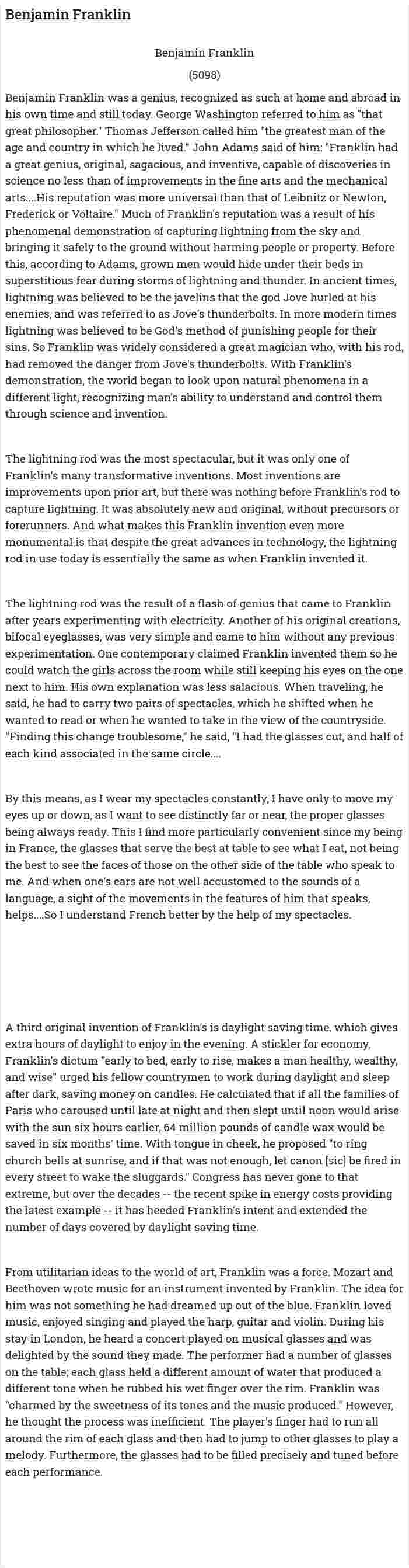 Benjamin Franklin