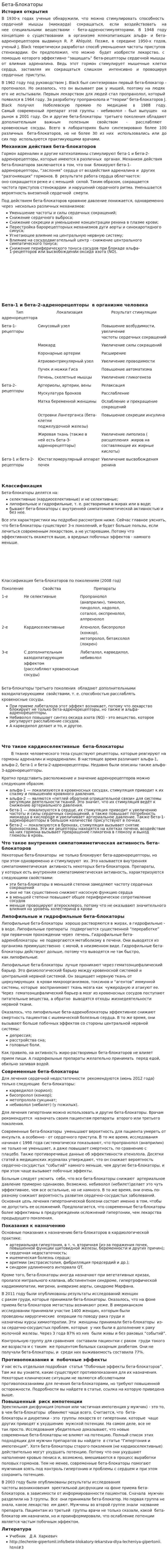 Бета-Блокаторы