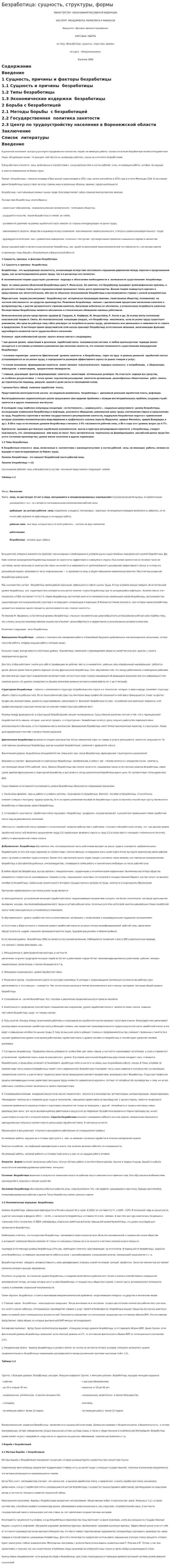 Безработица: сущность, структуры, формы. 2