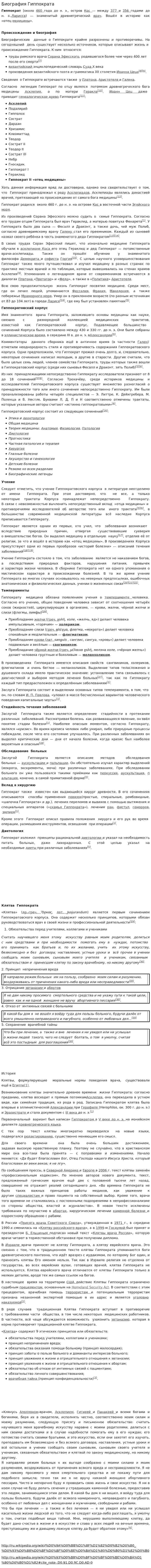 Биография Гиппократа. 2