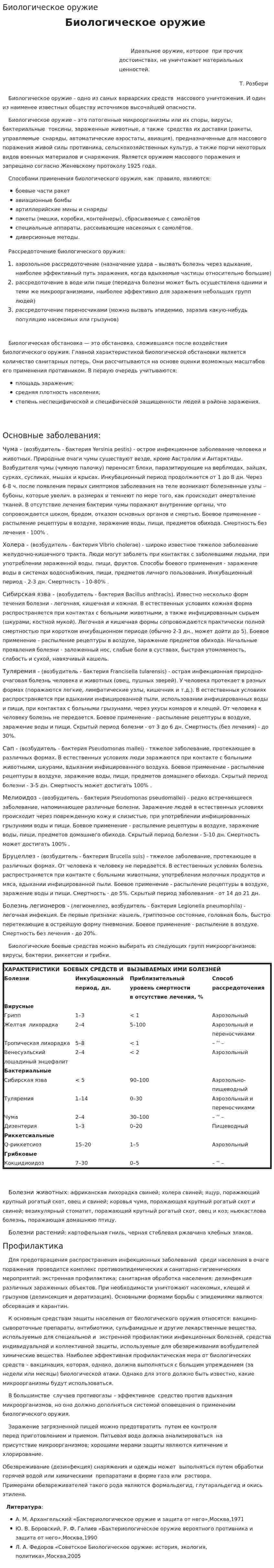 Биологическое оружие. 4