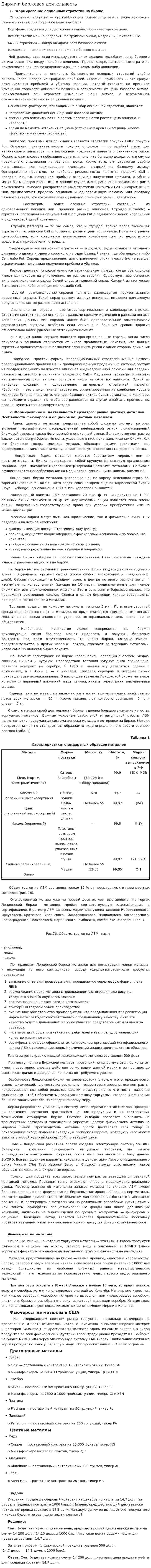 Биржи и биржевая деятельность