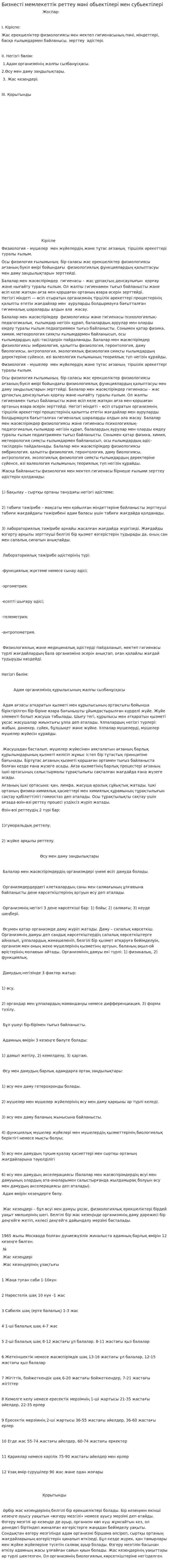 Бизнесті мемлекеттік реттеу мәні обьектілері мен субьектілері