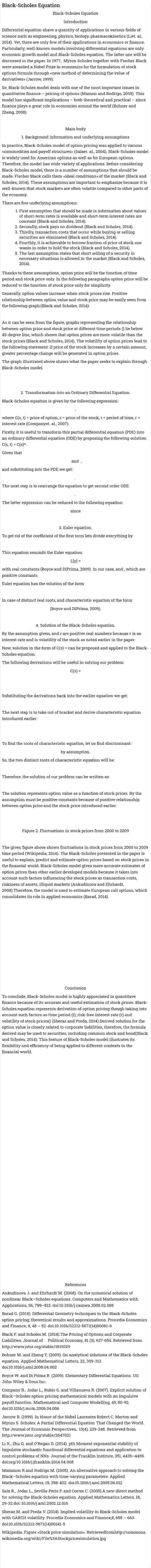 Black-Scholes Equation