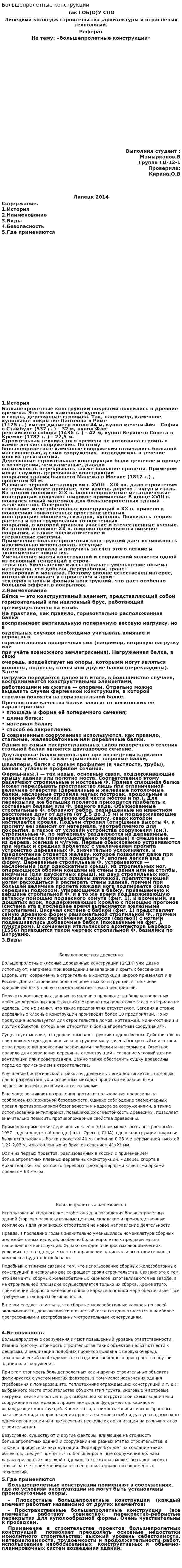 Большепролетные конструкции