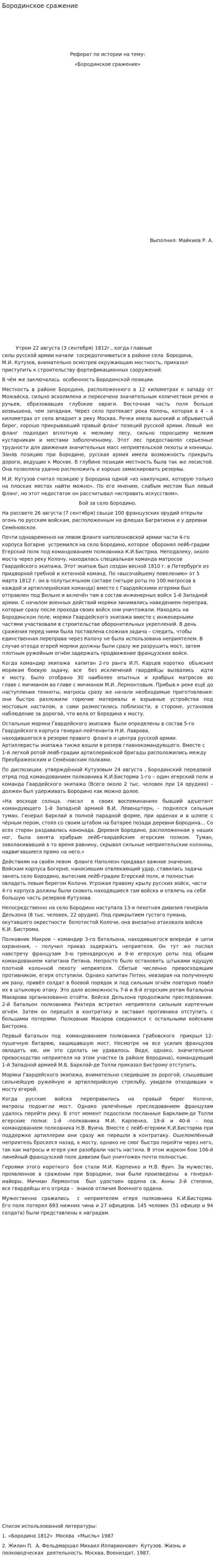 Бородинское сражение. 4