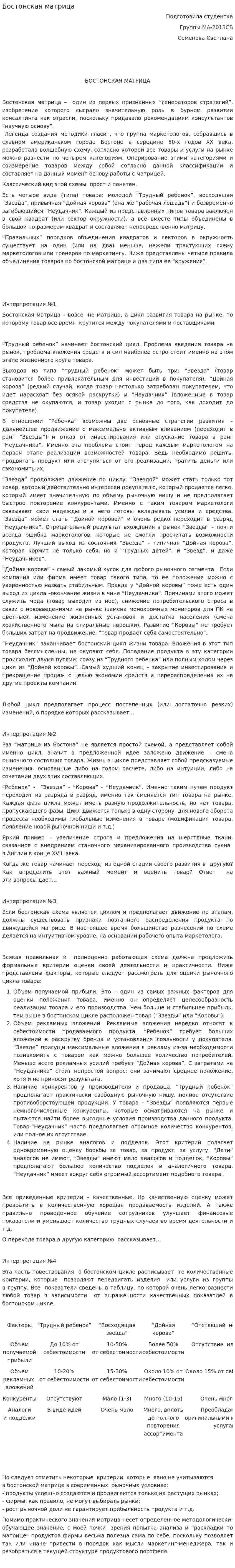 Бостонская матрица