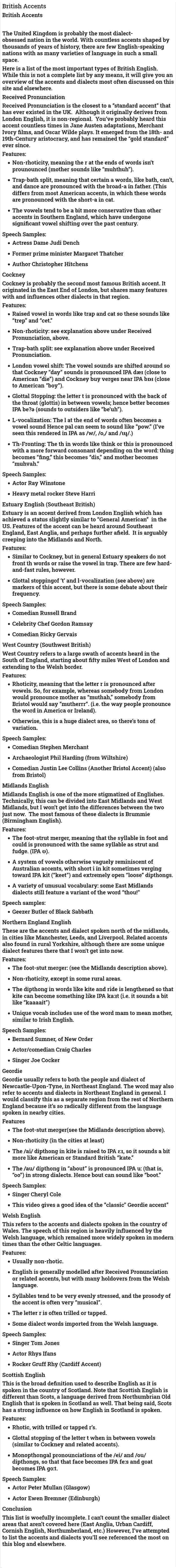 British Accents
