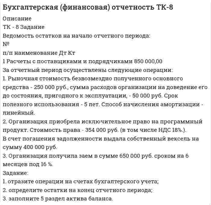 




Описание


Здравствуй, друг! Если нужны ещё работы, пиши в личку. Все контрольные были проверены преподавателями и оценены на положительную оценку в название файла указан процент, НЕ ЗАБУДЬ ОБЯЗАТЕЛЬНО % УДАЛИТЬ ПРИ ЗАГРУЗКЕ ФАЙЛА НА ПОРТАЛ




Оглавление


ТК – 9. Задание
1. Развитие отечественной политической экономии.
Классическая политэкономия стала проникать в Россию во второй половине XVIII в. Ее официальное признание и преподавание в университетах начались, так же как и в Западной Европе, с XIX в. В то же время по своему экономическому и политическому развитию Россия отставала от Запада.
........
 
2. Заполнить пропуски в таблице:
 
Q 0 100 200 300 400 500
TC 500 750 1100 1500 2000 2600
FC 500 500 500 500 500 500
VC 0 250 600 1000 1500 2100
MC 2,5 3,5 4,5 5 6
AFC 5 2,5 1,67 1,25 1
AVC 2,5 3 3,33 3,75 4,2



            
            
            ТК - 8. Задание Бюджетная система и бюджетный процессТК - 8 Задание Ведомость остатков на начало отчетного периода: № п/п наименование Дт Кт 1 Расчеты с поставщиками и подрядчиками 850 000,00 За отчетный период осуществлены следующие операции:ТК-8. Задание Дайте характеристику арбитражному управляющему, его правовому статусу, роли в период проведения процедур банкротства.ТК - 8. Задание К ТЕМЕ 6 Комплексный экономический анализ хозяйственной деятельностиТК – 8. Практическое задание к теме 6 «Прямые федеральные налоги»ТК-8 Финансовый менеджмент (часть 1)ТК-8 экономический анализТК-7 ЗаданиеТК – 7. ЗаданиеТК – 7 Задание Ведомость остатков на начало отчетного периода: № п/п наименование Дт Кт 1 Уставный капитал 100 000,00 2 Резервный капитал 45 000 3 Добавочный капитал 4 Нераспределенная прибыль 277 988,17ТК – 7. Задание  Задача 1. В хозяйстве граждан имеется 30 голов крупного рогатого скота в возрасте от 1 до 2 лет. По статистическим даннымТК- 7. Задание по темеТК7 Основы аудитаТК 7 Финансовый менеджмент (часть 1)