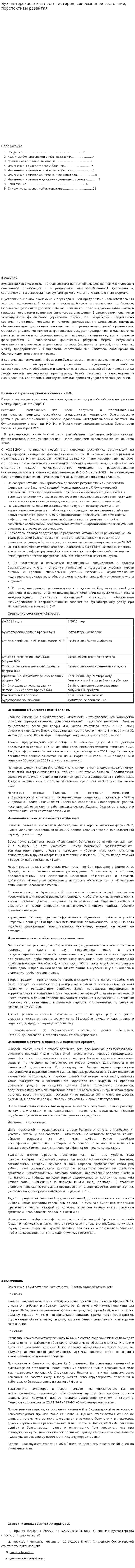 Бухгалтерская отчетность: история, современное состояние, перспективы развития.