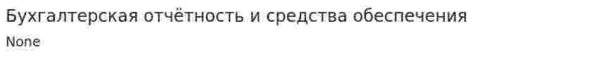 Бухгалтерская отчётность и средства обеспечения