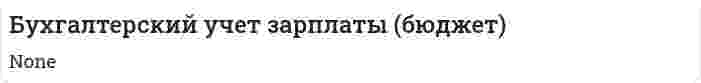 Бухгалтерский учет зарплаты (бюджет)