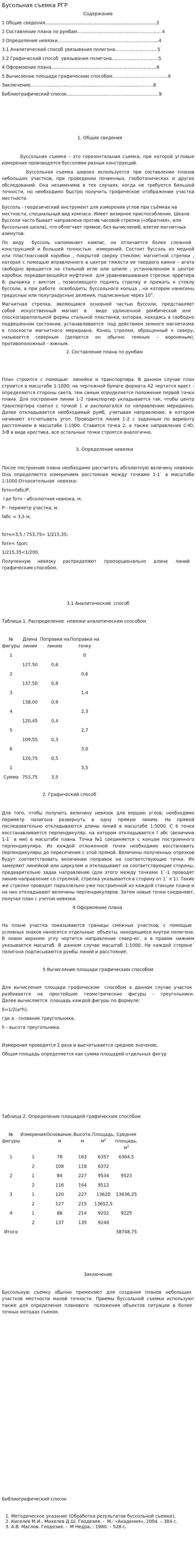 Бусольная съемка РГР