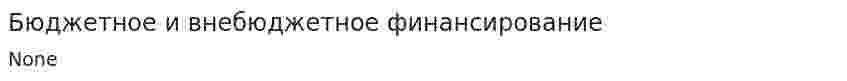 Бюджетное и внебюджетное финансирование