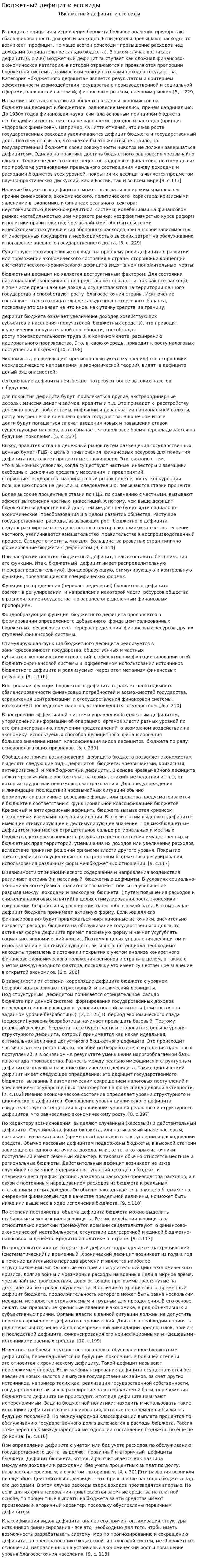 Бюджетный дефицит и его виды