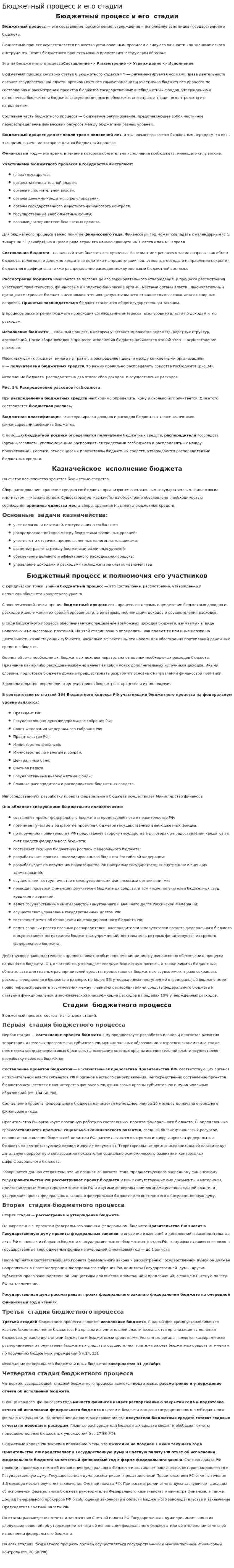 Бюджетный процесс и его стадии