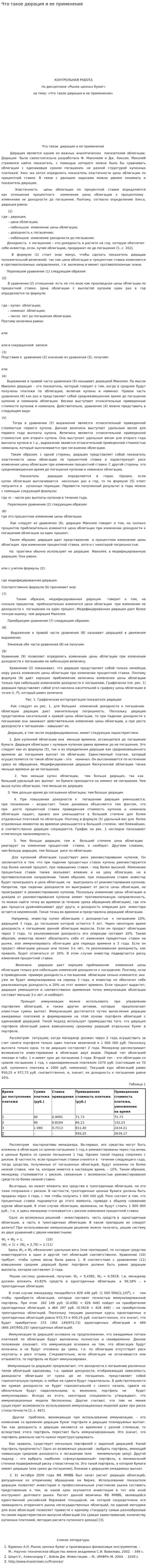 Что такое дюрация и ее применение