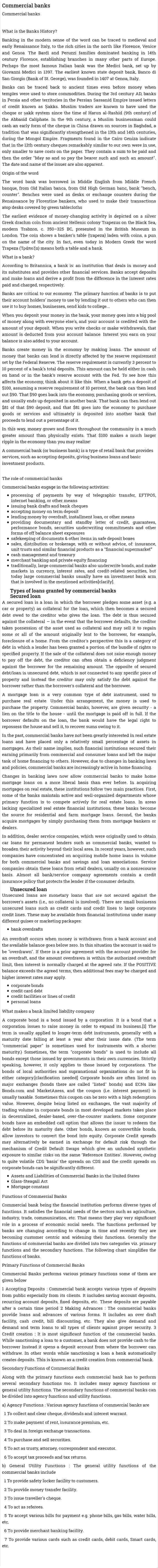 Commercial banks