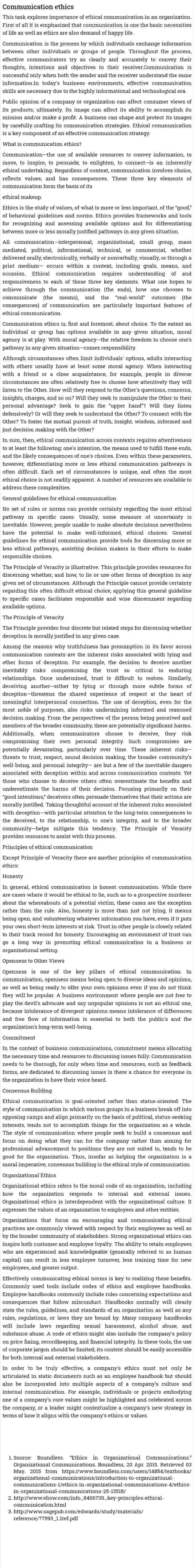 Communication ethics