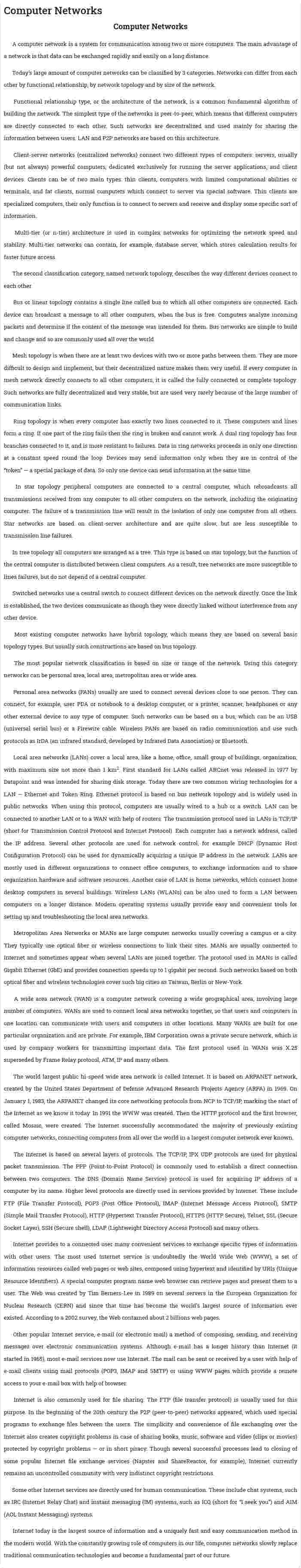Computer Networks