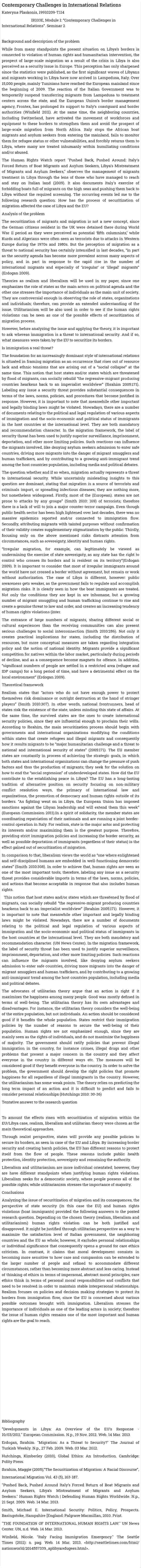 Contemporary Challenges in International Relations