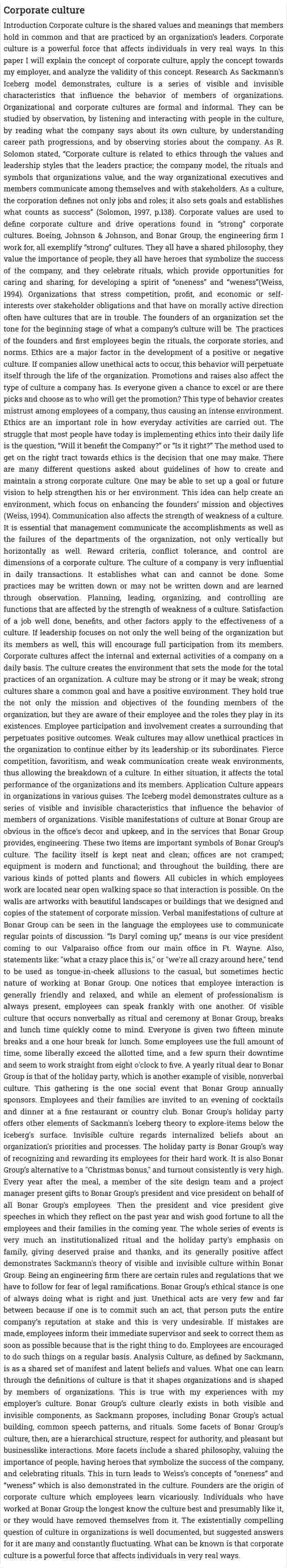 Corporate culture