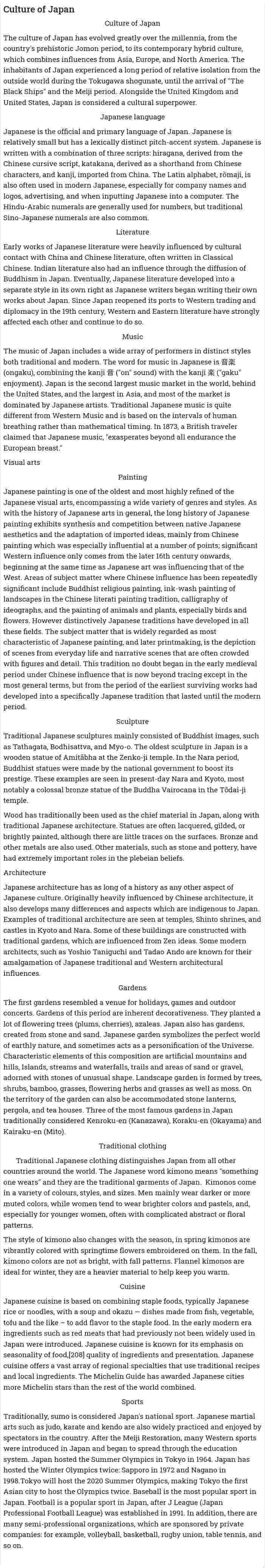 Culture of Japan