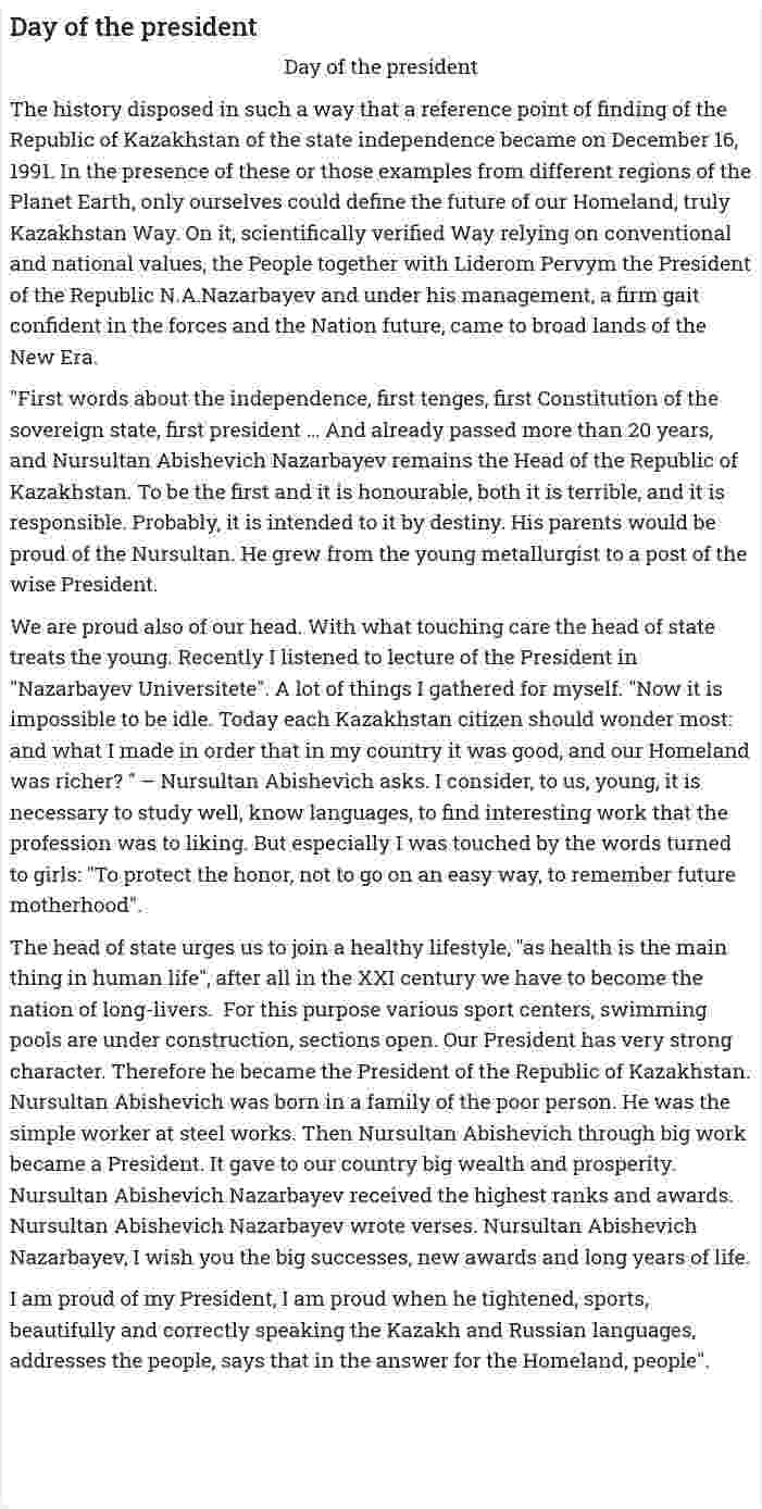 Day of the president