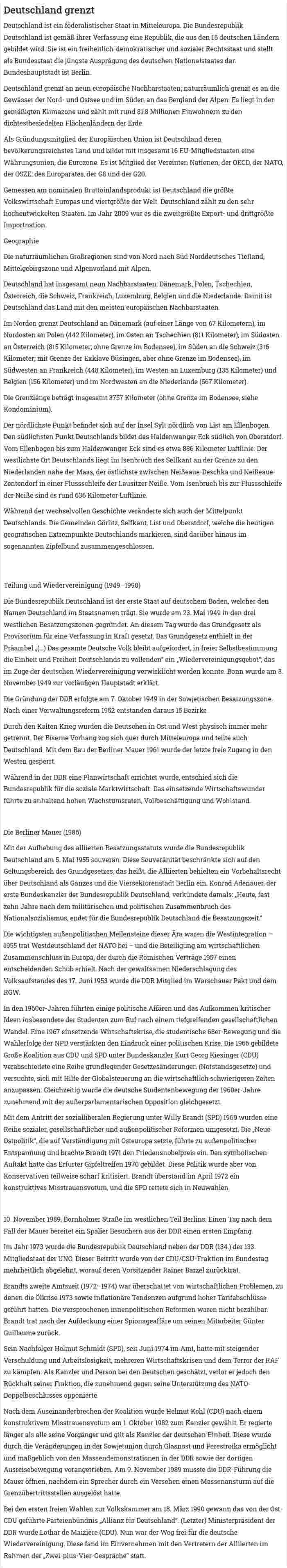 Deutschland grenzt