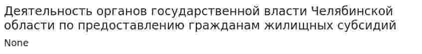 Деятельность органов государственной власти Челябинской области по предоставлению гражданам жилищных субсидий