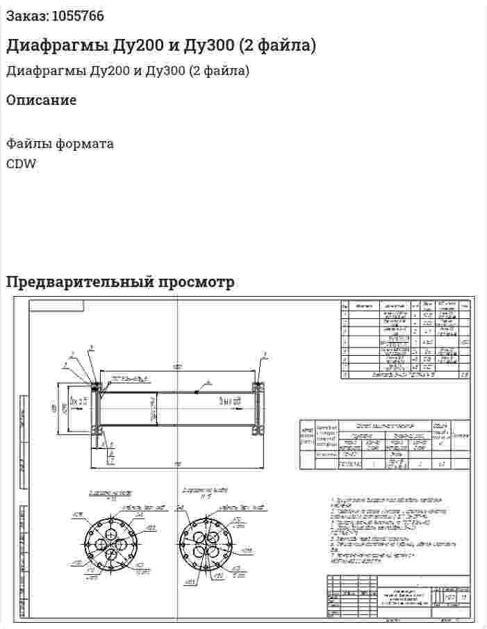 Диафрагмы Ду200 и Ду300 (2 файла) 