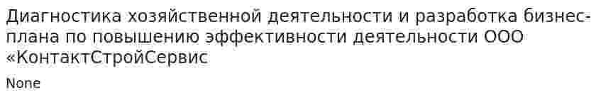 Диагностика хозяйственной деятельности и разработка бизнес-плана по повышению эффективности деятельности ООО «КонтактСтройСервис