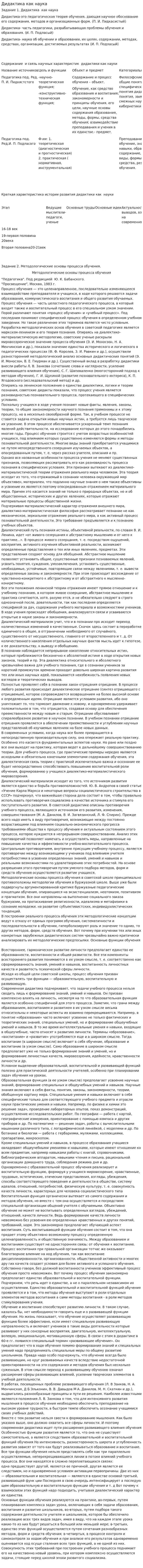 Дидактика как наука