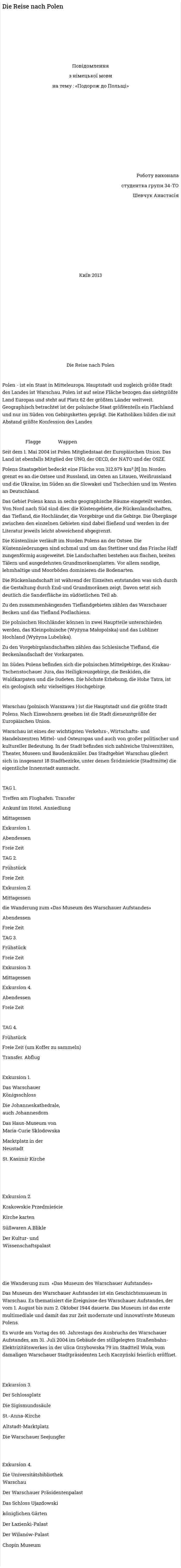 Die Reise nach Polen