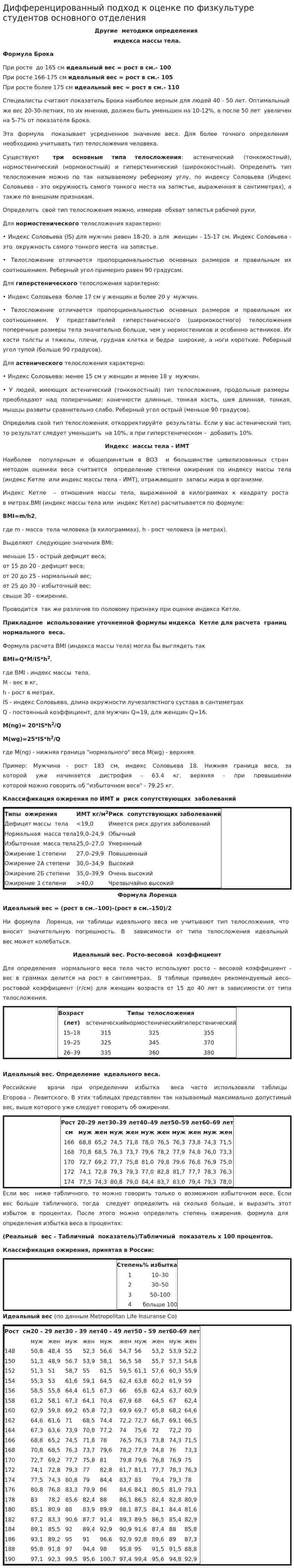 Дифференцированный подход к оценке по физкультуре студентов основного отделения