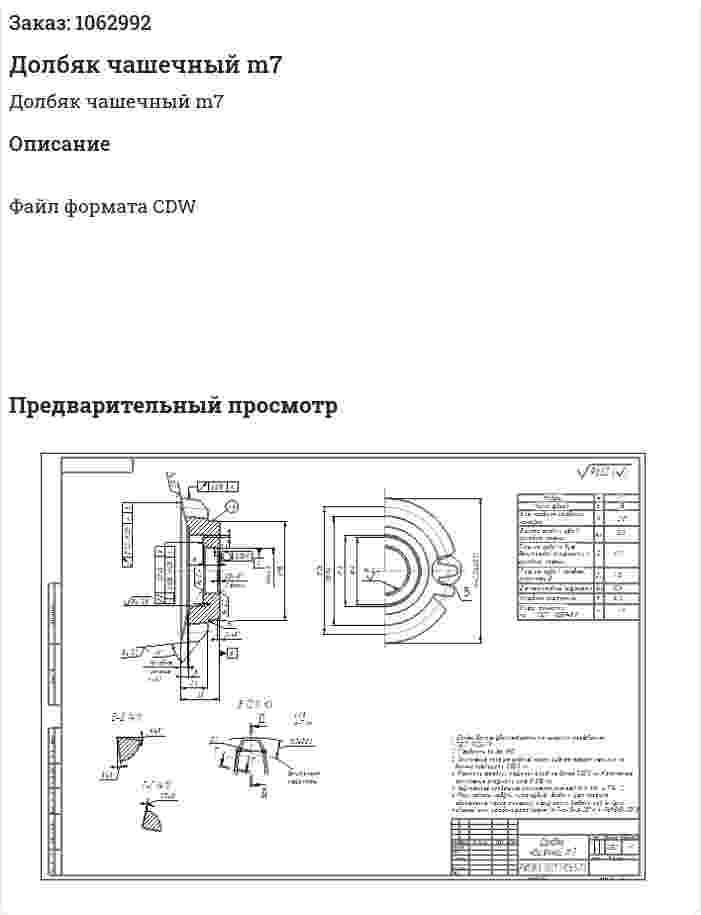 Долбяк чашечный m7 