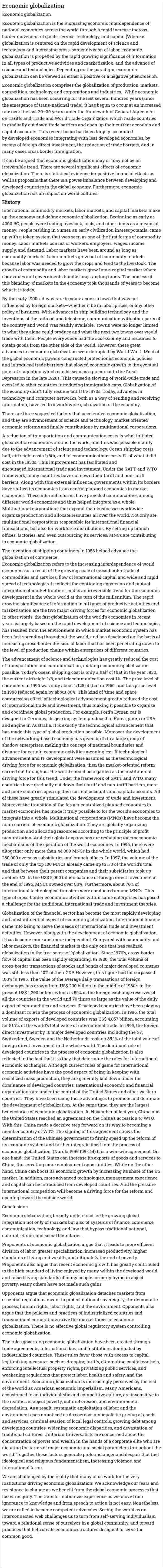 Economic globalization