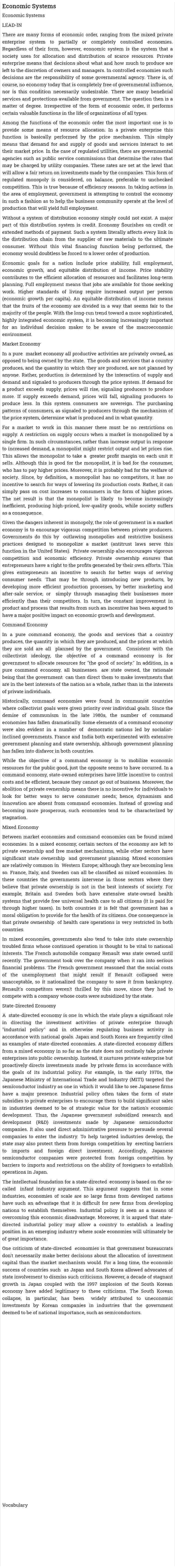 Economic Systems