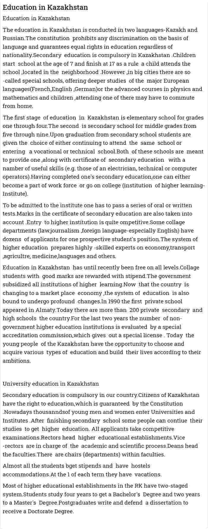 Education in Kazakhstan