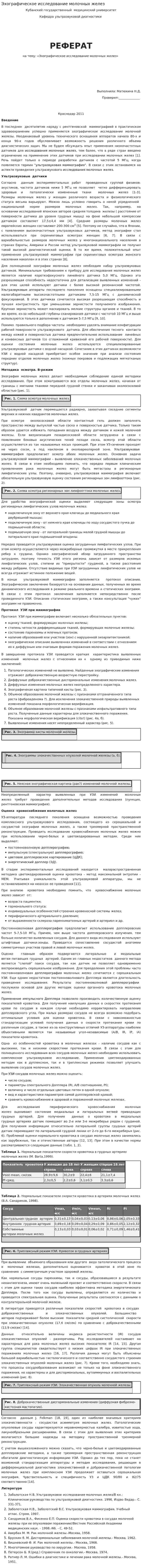 Эхографическое исследование молочных желез