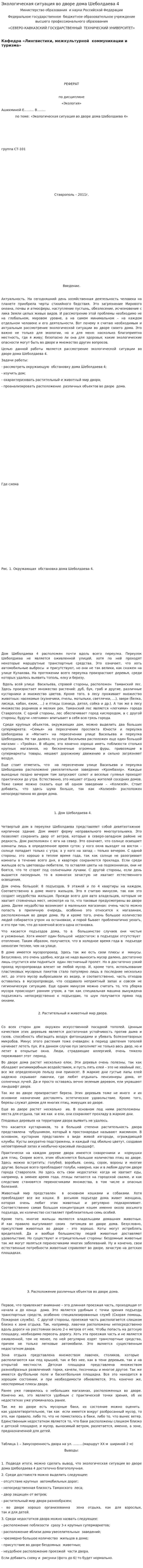 Экологическая ситуация во дворе дома Шеболдаева 4