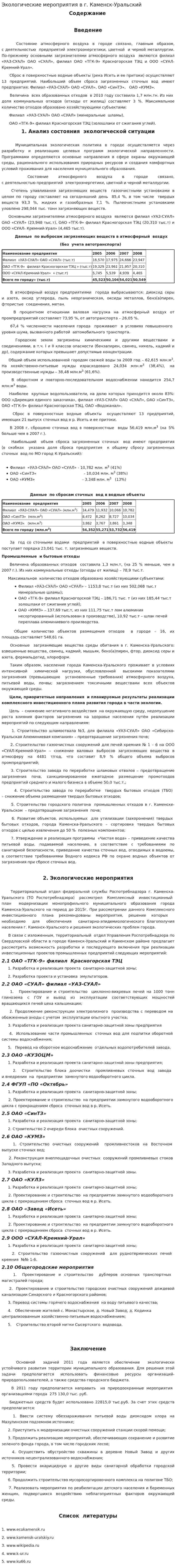 Экологические мероприятия в г. Каменск-Уральский