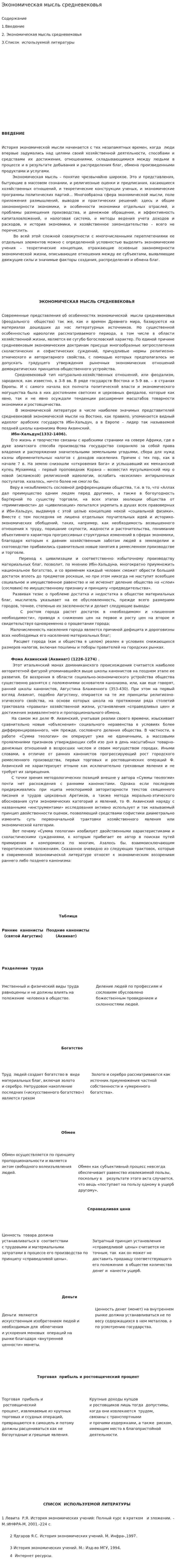 Экономическая мысль средневековья. 3